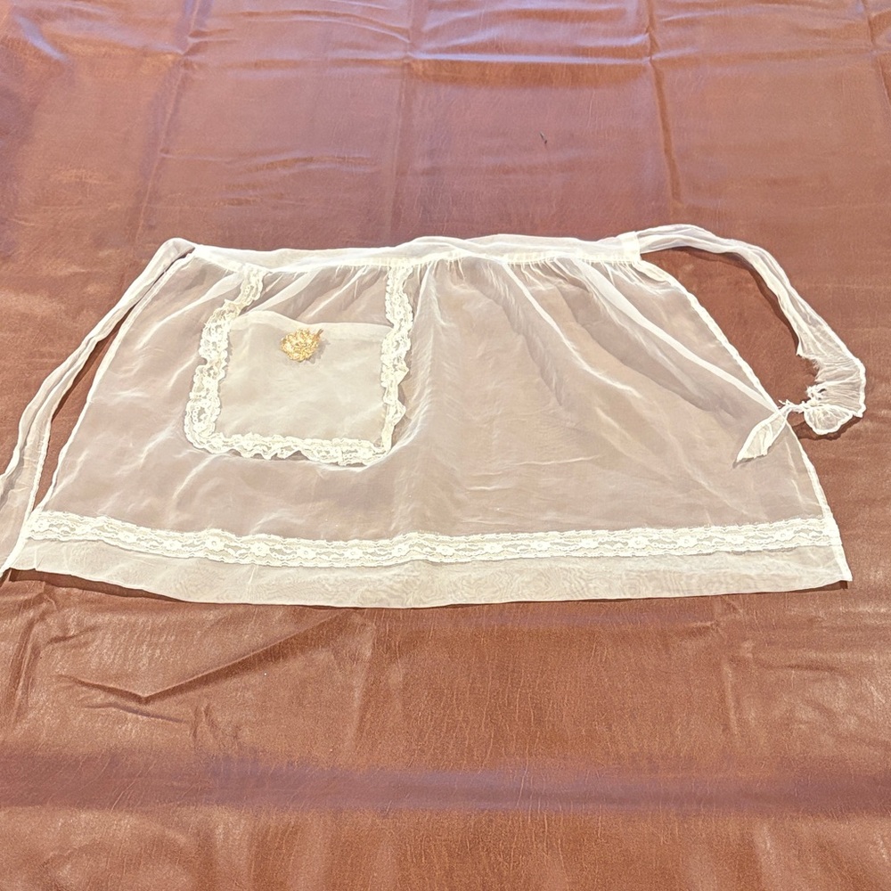 Vintage Sheer White Lace Apron